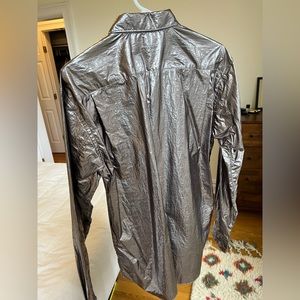 New Comme des Garçons Homme Plus Liquid Metallic Silver button-up shirt